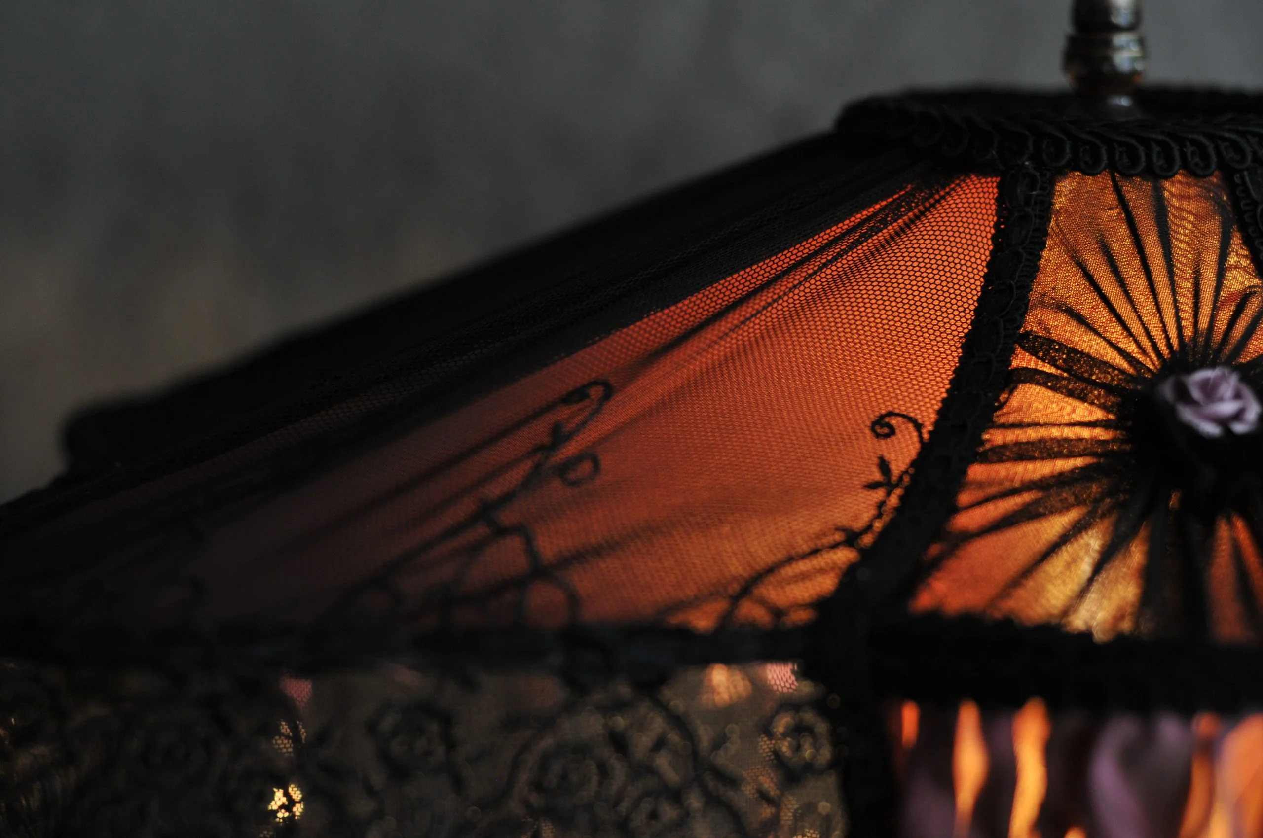 Abat-jour victorien black Victoria Pampilles