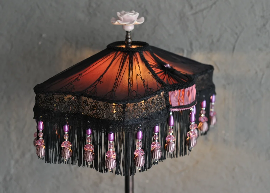 Abat-jour victorien black Victoria Pampilles