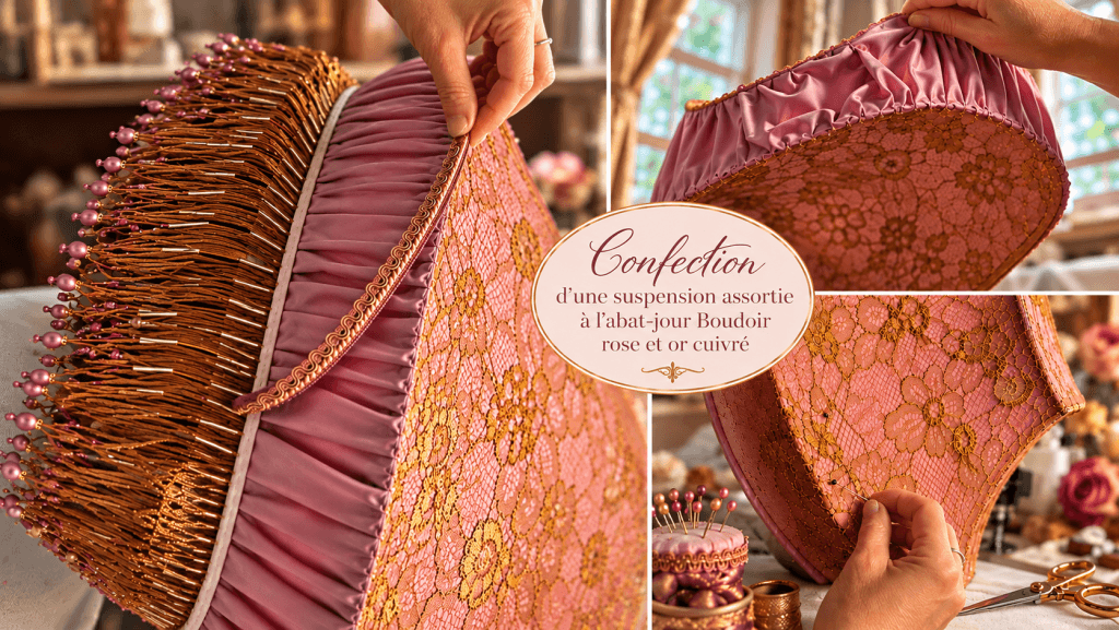 confection suspension boudoir rose et cuivré 4